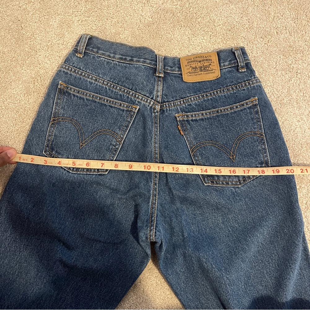 LEVIS | VINTAGE DARK WASH ORANGE TAG MOM JEANS 🧡🍊🧡 - Picture 7 of 8